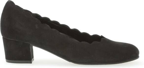 Gabor Zwarte suède golfsnede pumps Black Dames