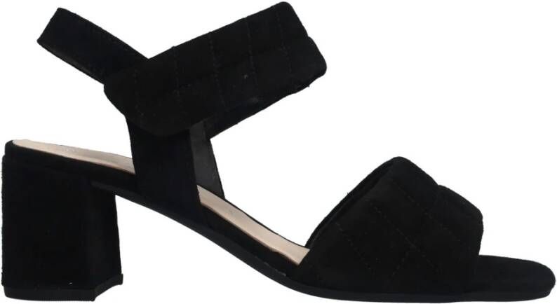 Gabor Zwarte Suède Hoge Hak Sandalen Black Dames