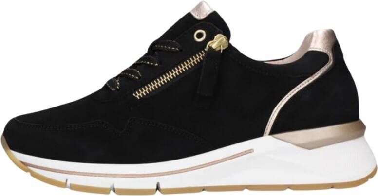 GABOR Lage Sneakers Dames 587 Maat: 36 Materiaal: Nubuck Kleur: Zwart