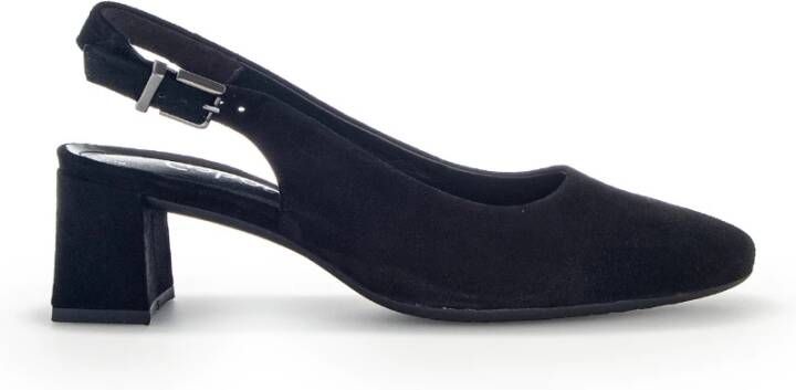 Gabor Zwarte suède leren pumps met achterband Black Dames