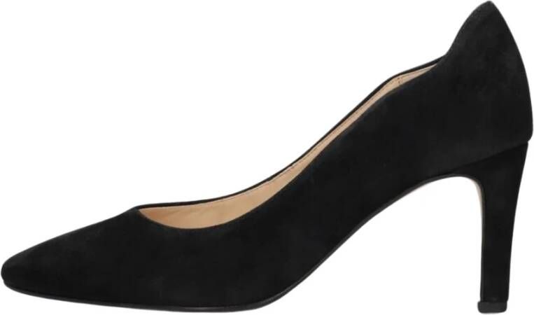 Gabor Zwarte Suède Pumps met Puntige Neus Black Dames