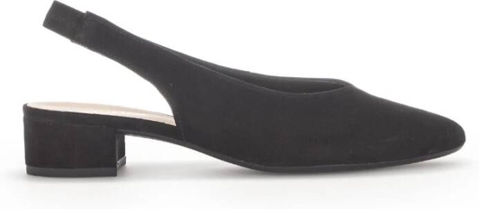 Gabor Zwarte Suède Slingback Hakken Black Dames