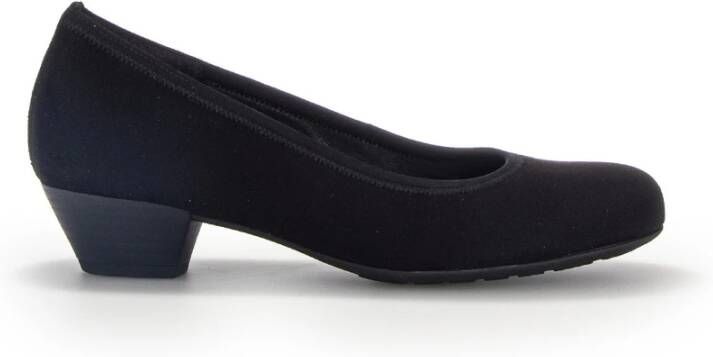 Gabor Zwarte Velvet Klassieke Trotteur Schoenen Black Dames