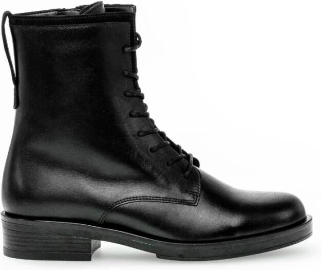 Gabor Zwarte veterschoenen in leren combinatie Black Dames