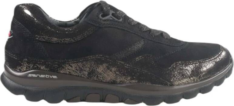 Gabor Zwarte wandelsneaker voor vrouwen Black Dames