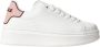 Gaëlle Paris Sportieve Vetersneakers Roze Contrast Logo White Dames - Thumbnail 13