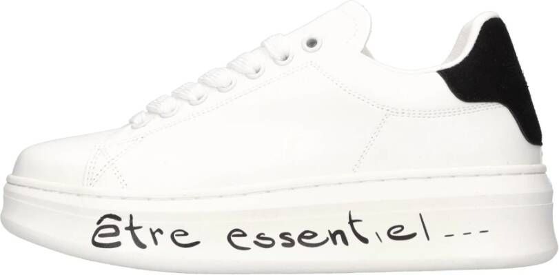 Gaëlle Paris Witte Sneaker met Zwarte Suède Achterkant White Dames