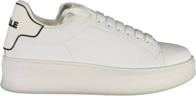 Gaëlle Paris Sportieve Vetersneakers Wit Contrast Logo White