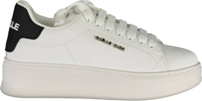 Gaëlle Paris Sportieve Vetersneakers Wit Contrast Logo White Dames