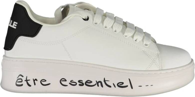 Gaëlle Paris Sportieve witte vetersneakers met logoprint White Heren