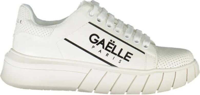 Gaëlle Paris Sportieve Veterschoenen Wit Contrast Print White Dames