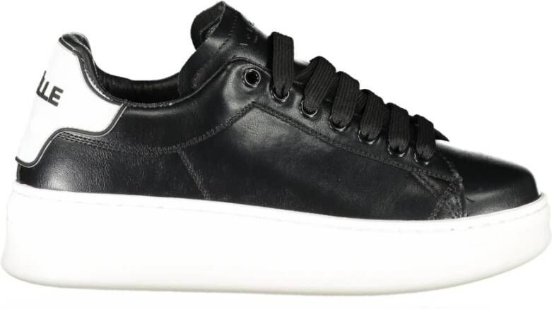 Gaëlle Paris Sportieve Veterschoenen Zwart Contrast Logo Black Dames