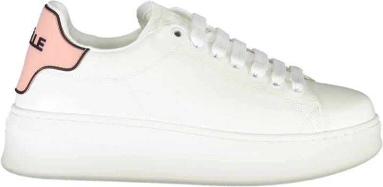 Gaëlle Paris Sportieve Vetersneakers Roze Contrast Logo White Dames