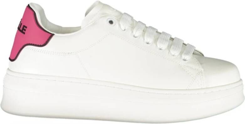 Gaëlle Paris Sportieve Vetersneakers Roze Contrast Logo White Dames