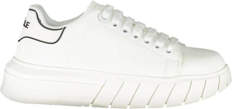 Gaëlle Paris Sportieve Vetersneakers Wit Contrast Logo White