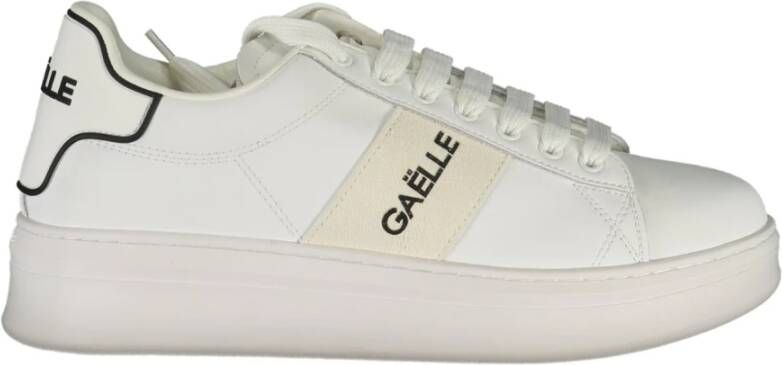 Gaëlle Paris Sportieve Vetersneakers Wit Contrast Logo White Heren