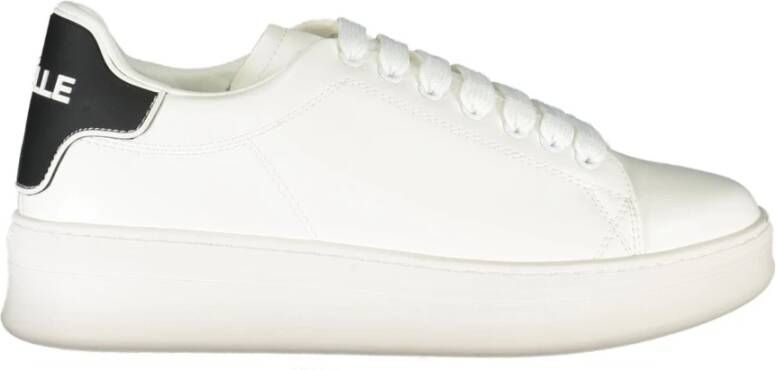 Gaëlle Paris Sportieve witte vetersneakers met contrastdetails White Heren