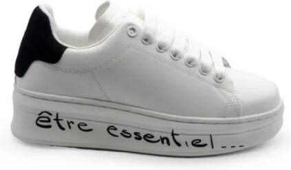 Ga lle Paris Witte Sneaker met Zwarte Rubberen Achterkant White