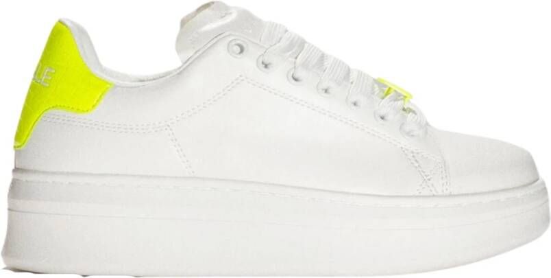 Gaëlle Paris Witte en gele fluorescerende sneakers White Dames