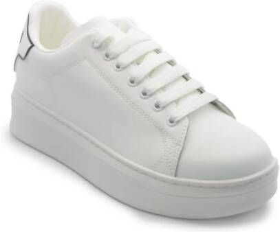 Gaëlle Paris Witte Leren Sneakers Gacam00011 Model White Heren