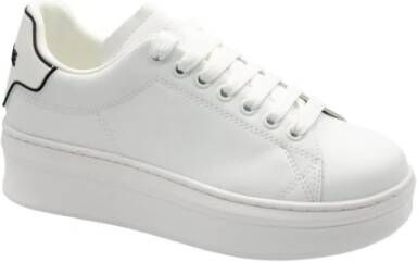 Gaëlle Paris Sportieve Vetersneakers Wit Contrast Logo White Dames