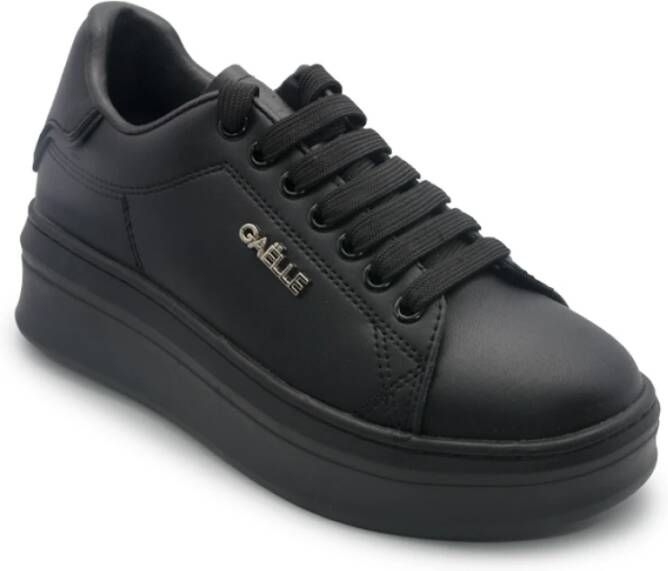 Gaëlle Paris Zwarte leren sneakers Gacam01080 model Black Dames