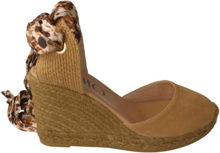 Gaimo Camel Suède Sleehak Espadrilles Brown Dames