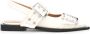 Ganni Stijlvolle Buckle Ballerina Schoenen Beige Dames - Thumbnail 11