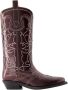 Ganni Bordeaux Leren Mid Shaft Laarzen Red Dames - Thumbnail 1