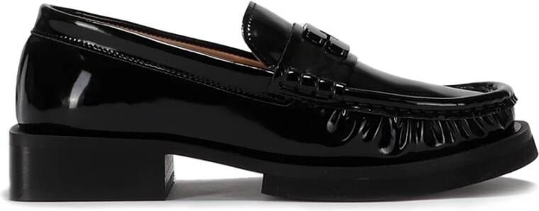 Ganni Zwarte platte schoenen met lakafwerking Black Dames