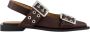 Ganni Chunky Buckle Ballerina Schoenen Brown Dames - Thumbnail 1