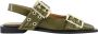 Ganni Chunky Buckle Ballerina Schoenen Green Dames - Thumbnail 5