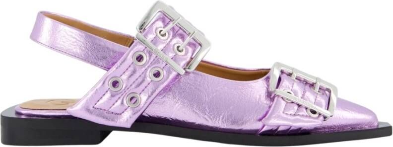 Ganni Chunky Buckle Ballerina Schoenen Pink Dames