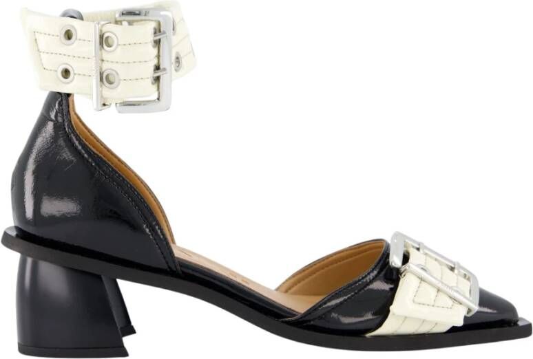 Ganni Chunky Buckle Open Cut Damesschoenen Black Dames