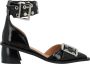 Ganni Chunky Buckle Open Cut Vegan Leren Pumps Black Dames - Thumbnail 1