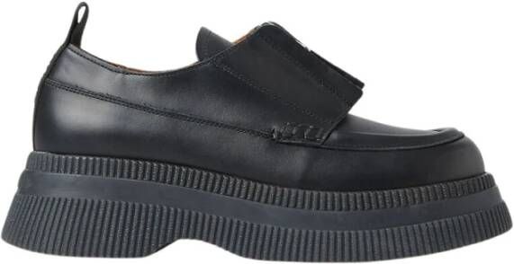 Ganni Creeper Schoenen met Ronde Neus Black Dames