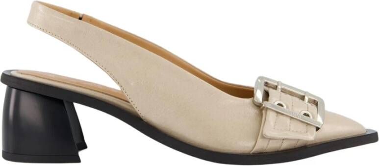 Ganni Dames Buckle Slingback Pump Beige Dames