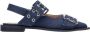 Ganni Denim Gesp Ballerina Flats Blue Dames - Thumbnail 1