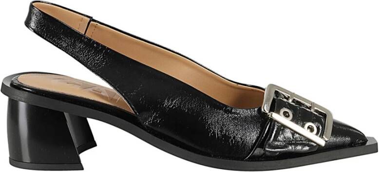 Ganni Elegant Buckle Slingback Pump Black Dames