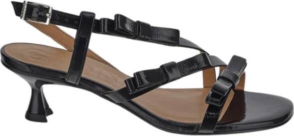 Ganni Faux Leather Sandalen Black Dames