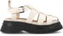 Ganni Gesloten Teen Leren Creeper Sandalen Beige Dames - Thumbnail 1