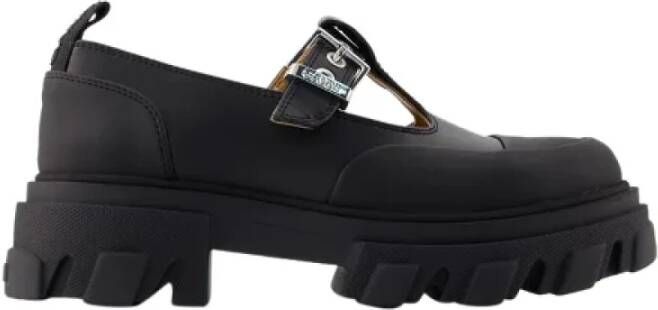 Ganni Leather flats Black Dames