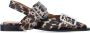 Ganni Leopard Satin Feminine Buckle Ballerinas Brown Dames - Thumbnail 1