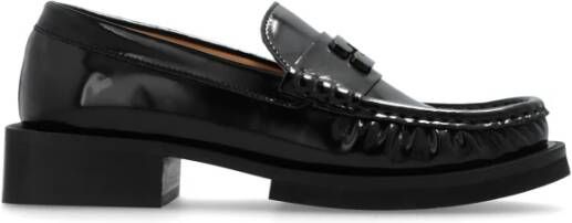 Ganni Zwarte platte schoenen met lakafwerking Black Dames