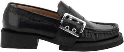 Ganni Platform Loafers met Gespversiering Black Dames