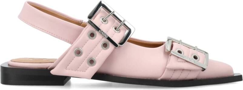 Ganni Roze gesp ballerina schoenen Pink Dames