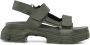 Ganni Chunky Rubber Sandalen met Velcro Sluiting Green Dames - Thumbnail 1