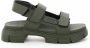 Ganni Chunky Rubber Sandalen met Velcro Sluiting Green Dames - Thumbnail 9