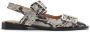 Ganni Slangenprint platte schoenen met dubbele gesp Multicolor Dames - Thumbnail 1