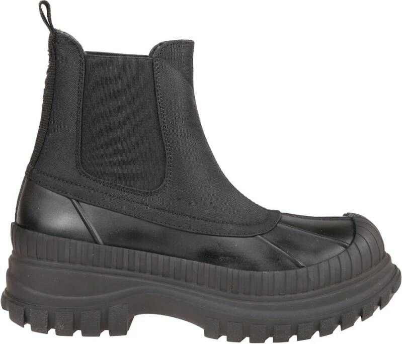 Ganni Stijlvolle Outdoor Chelsea Boot Black Dames